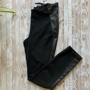 DVF Legging with Genuine Leather Side Panels